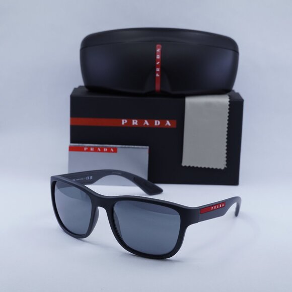Final Price! Prada Sport PS01US UFK5L0 Grey Rubber Sunglasses 59mm - Picture 1 of 11